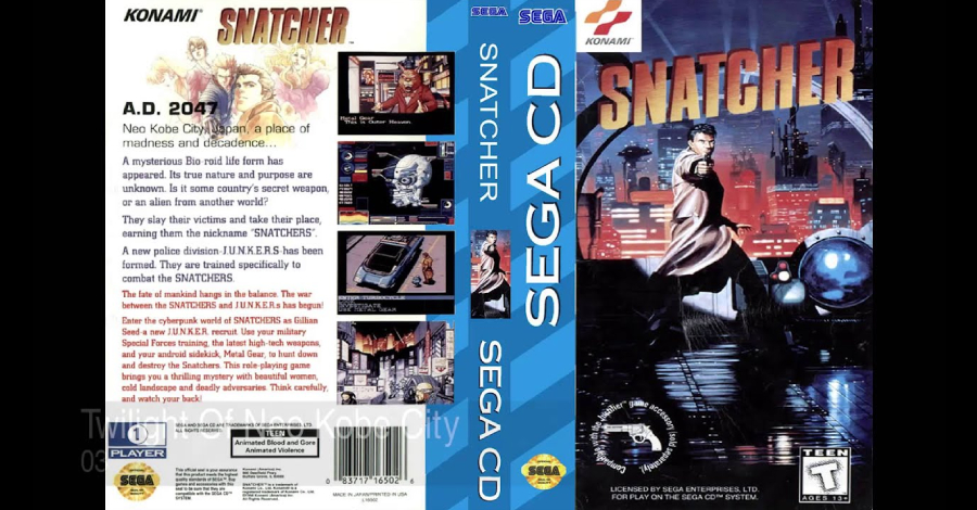 Snatcher Sega CD box art Hideo Kojima 1994